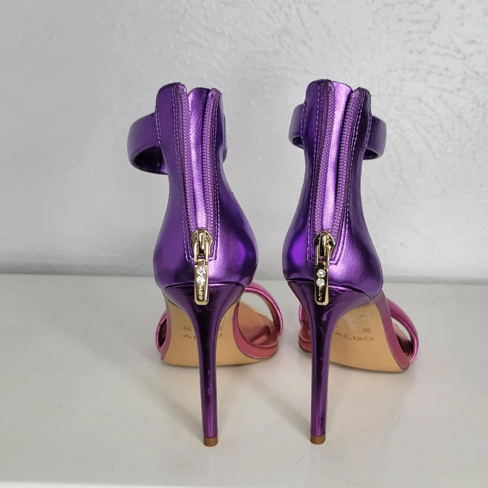 Aldo Heels Pink and Purple Ombre with Gold Point Toe Women's Size 6.5